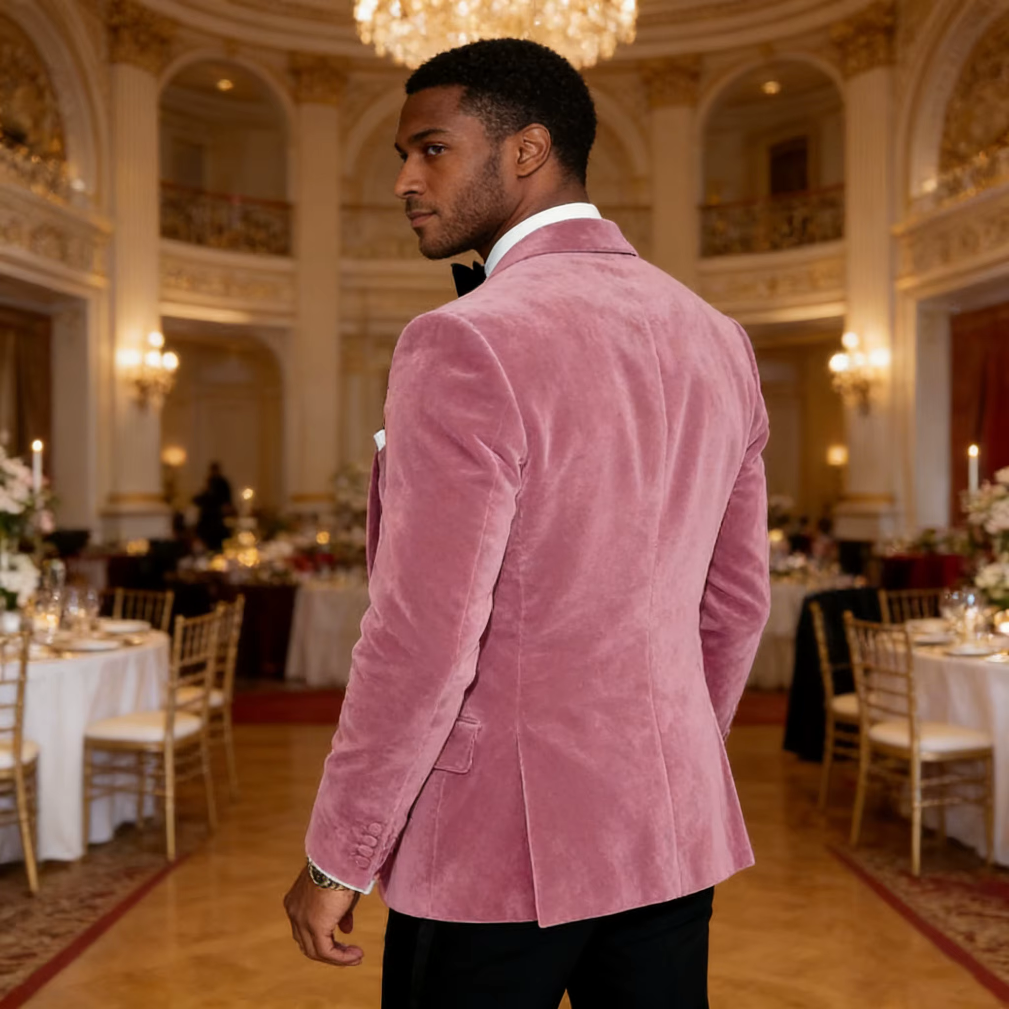 Veste de Costume Homme en Velours Vintage, Coupe Slim, Un Bouton, Col Relevé, Blazer Tendance pour Mariage, Bal de Promo, Garçon d'Honneur, Smoking Élégant pour Homme – Nouveauté Tendance