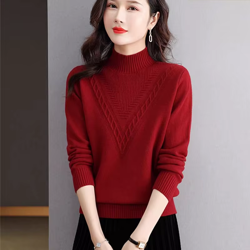 Pull demi-col roulé pour femme