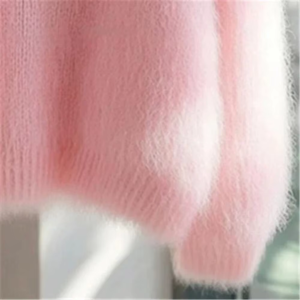 Pull en maille rose pastel pour femme