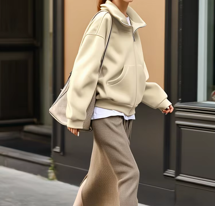 Sweat à capuche vêtements d'extérieur Cardigan