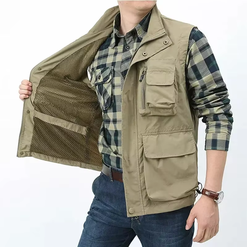 Gilet multifonctionnel décontracté pour hommes, imperméable, séchage rapide, gilet de pêche en plein air, loisirs, sport, photographie, sous-vêtements de loisirs