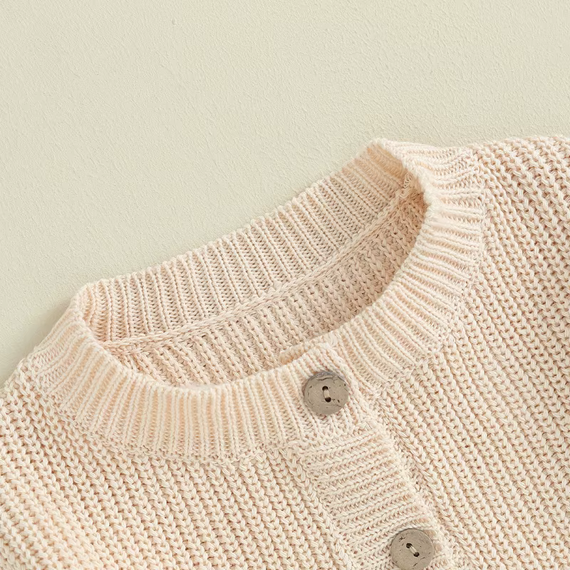 Pull à manches longues pour bébé fille et garçon, cardigan en tricot, manteau mignon, pull boutonné, automne, hiver