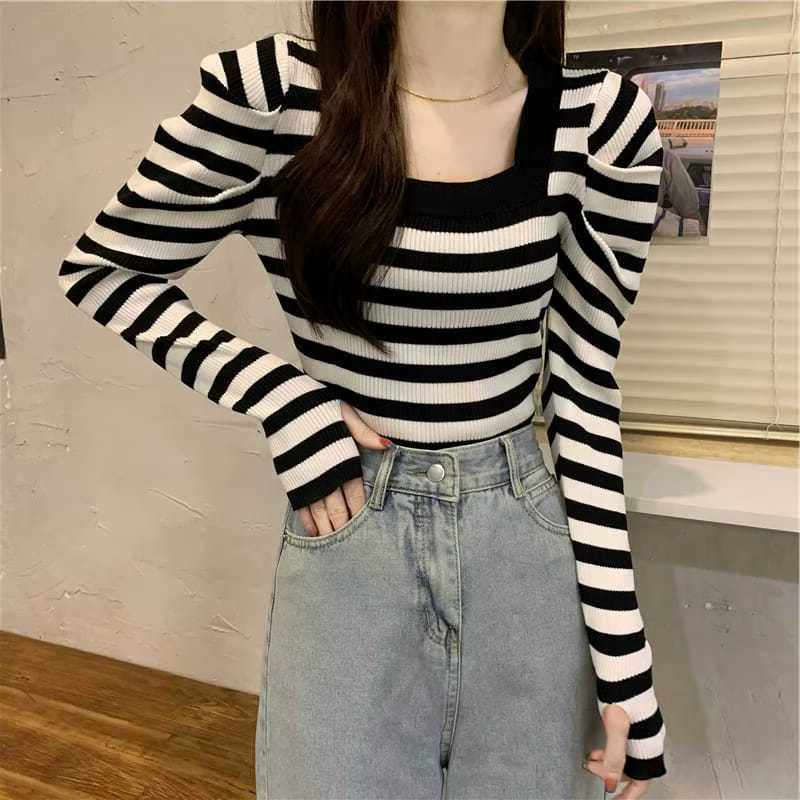 Pull tricoté à couche de Base de Style français pour femme