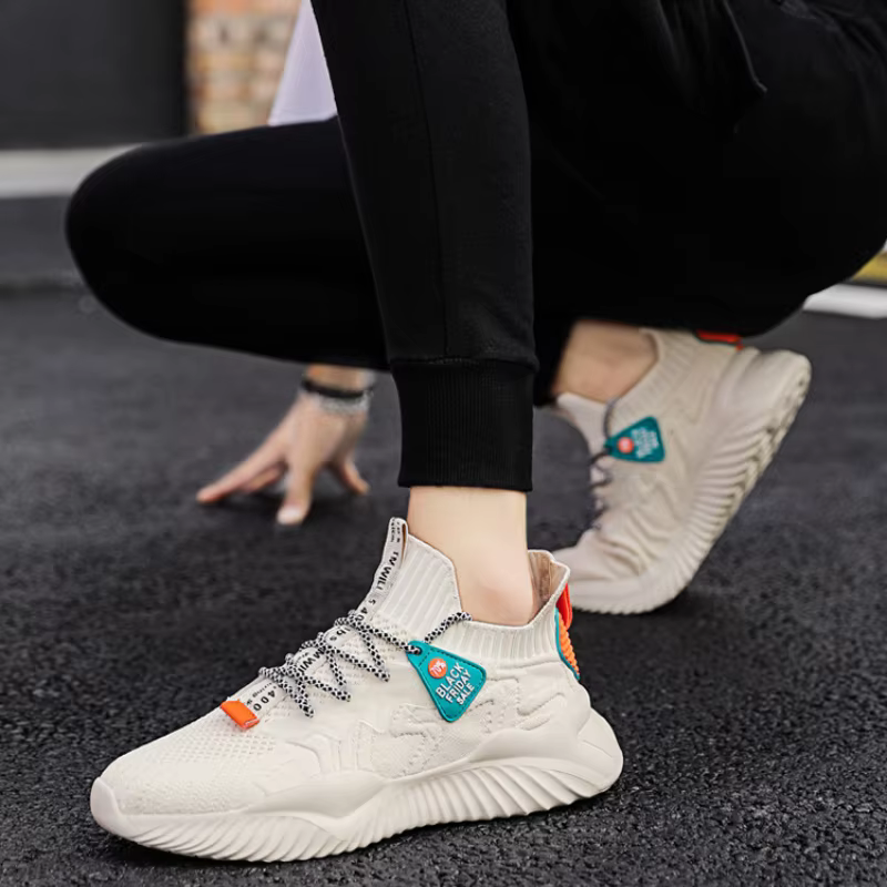 Chaussures de Course Respirantes en Maille pour Homme, Baskets d'Extérieur Décontractées, Antidérapantes, à la Mode, Nouvelle Collection
