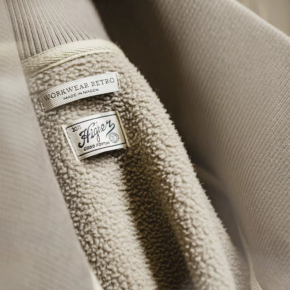 Maden Veste masculine à col haut chaude Doublure polaire épaisse vêtement extérieur Cardigan sportif style décontracté Veste tennis rétro