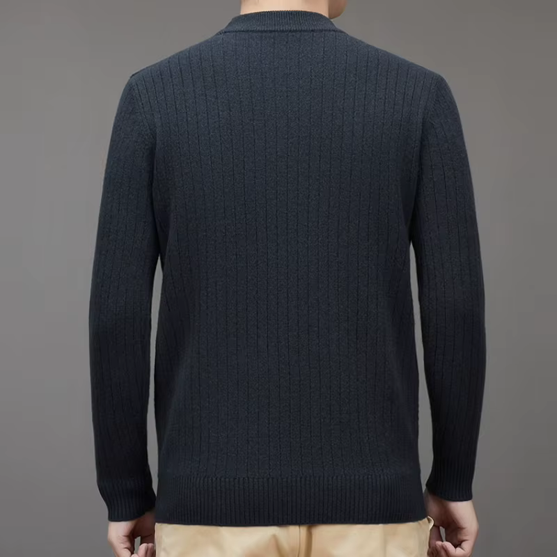 Pull 100% laine de haute qualité pour hommes, pull d'affaires décontracté à col rond, chaud et doux, 420g