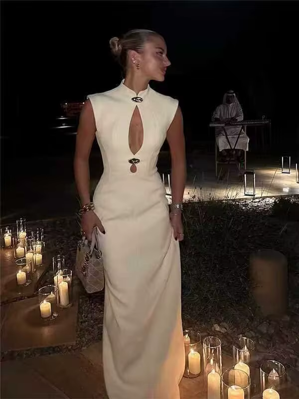 Robe Sexy à col roulé sans manches pour femmes