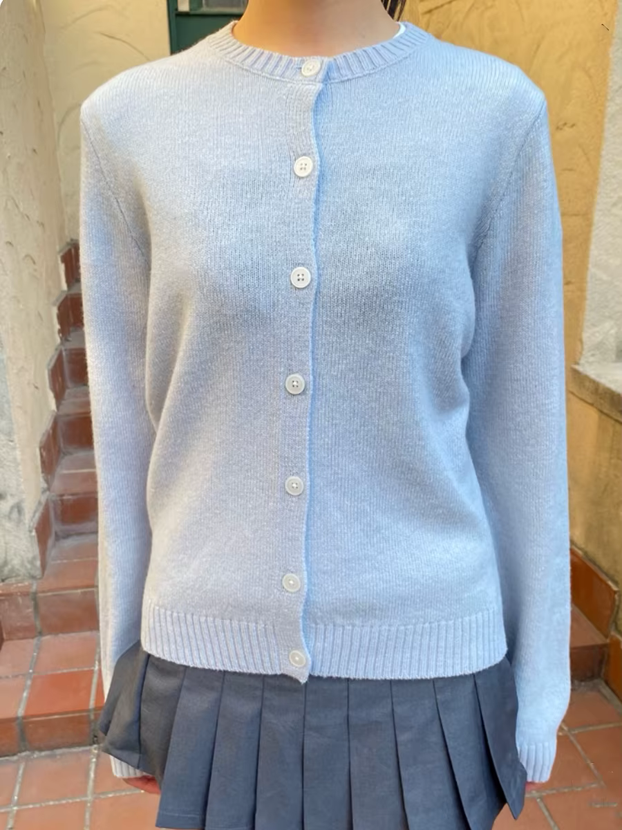 Cardigan tricoté à manches longues pour femmes