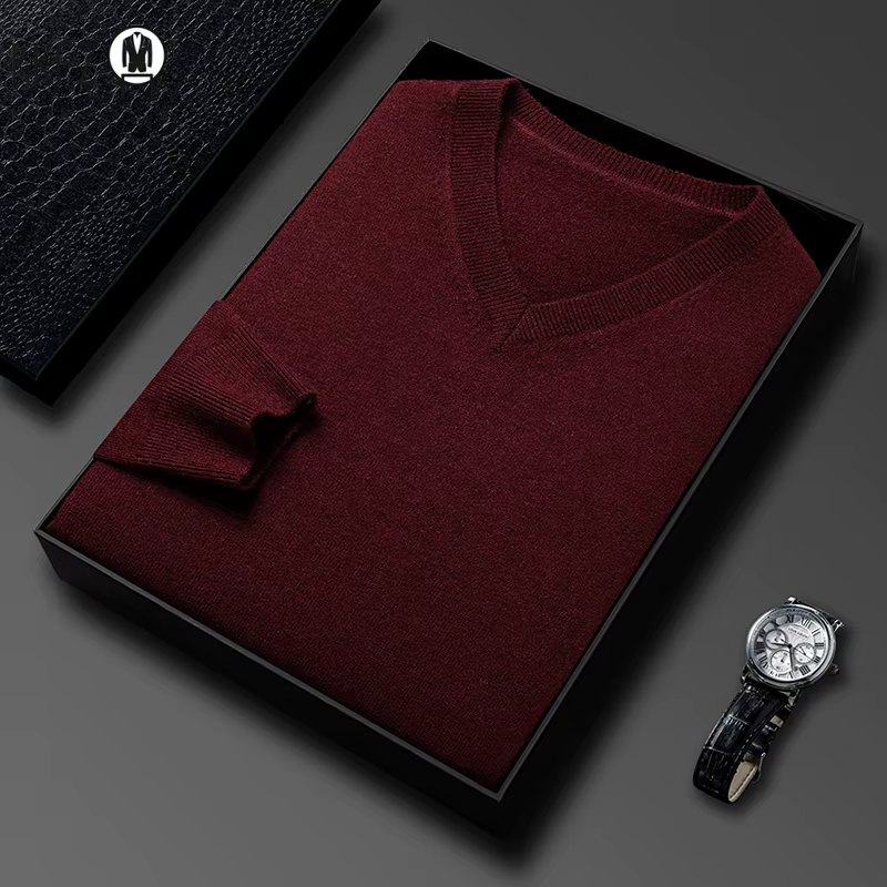 Sweat-shirt basique à col en v pour hommes, couleur unie, chaud, tricoté, surdimensionné, élastique, col rond, pour tenue décontracté, automne