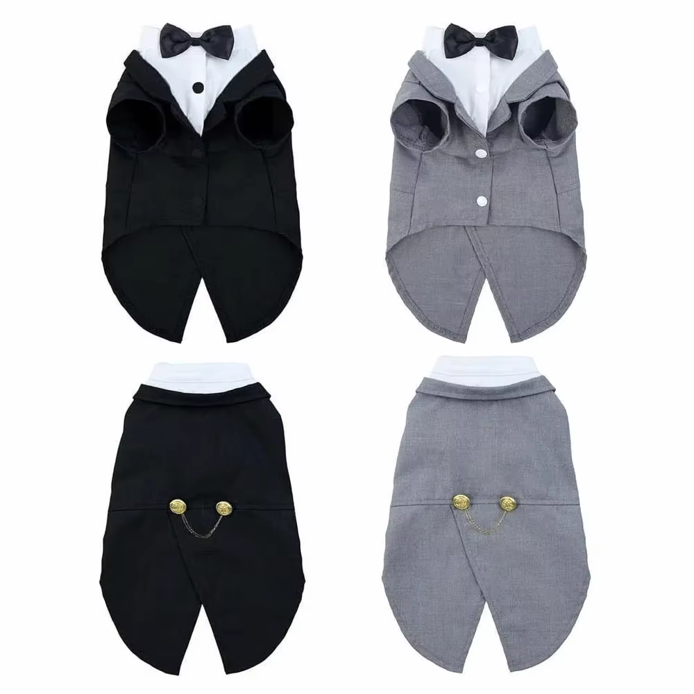 Chemise chat gilet vêtements chat anniversaire manteau vêtements tenue formelle robe de mariée avec cravate mariage anniversaire chat gilet