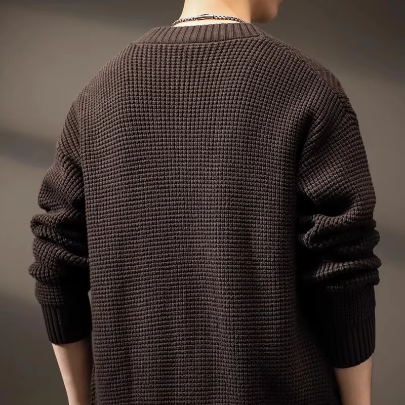 Combadt-Pull à Manches sulfpour Homme, Cardigan en Tricot de Documents Solides, Vêtements Populaires Coréens, Tricots en Cachemire Tissés, Vintage