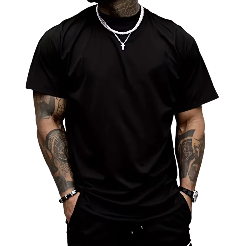 T-shirt homme haute qualité 100% coton col rond manches courtes classique noir blanc couleur Pure t-shirts printemps été décontracté dessus frais
