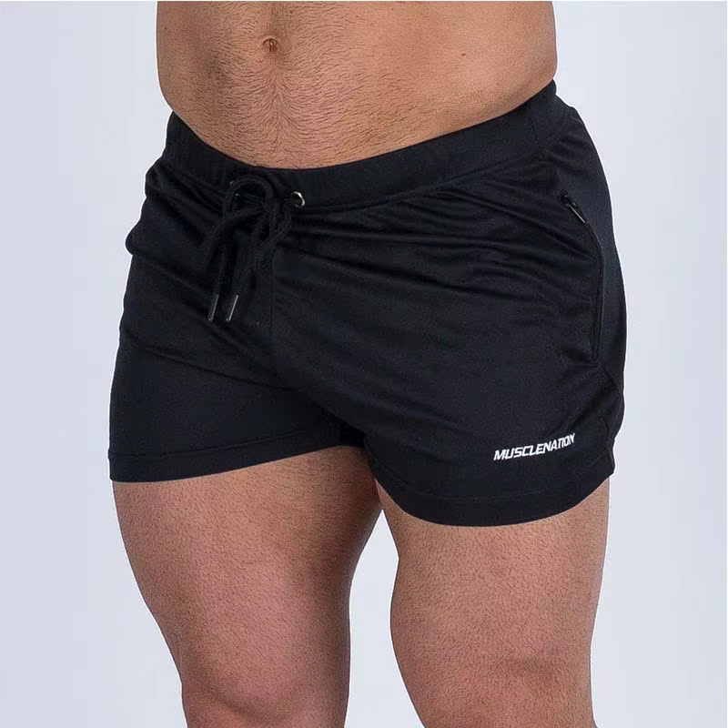 Short en maille pour hommes, séchage rapide, taille élastique, poches zippées, entraînement d'été, course à pied, sport, plage décontractée