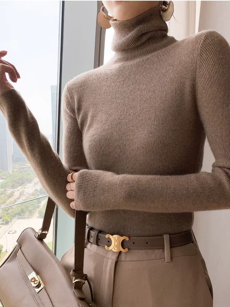 Pull-over col roulé pour femme 2026