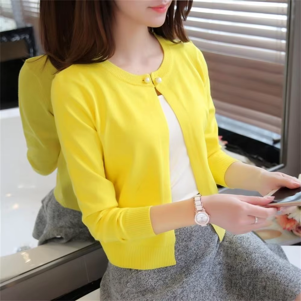 2024 mode femmes pull femme Cardigan mince vêtements d'extérieur court Design