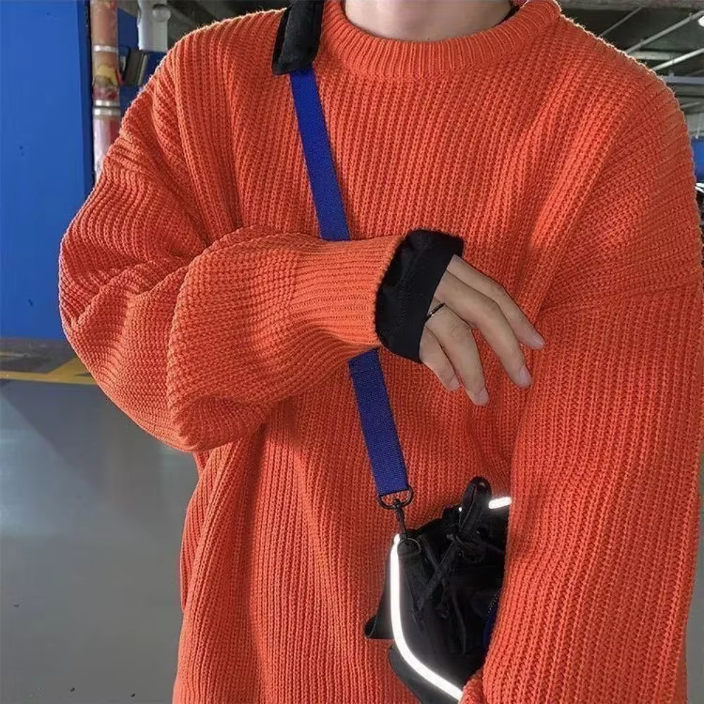 Pull tricoté à col rond pour hommes, pull coréen épais, vêtements d'automne et d'hiver, nouveau, 2025