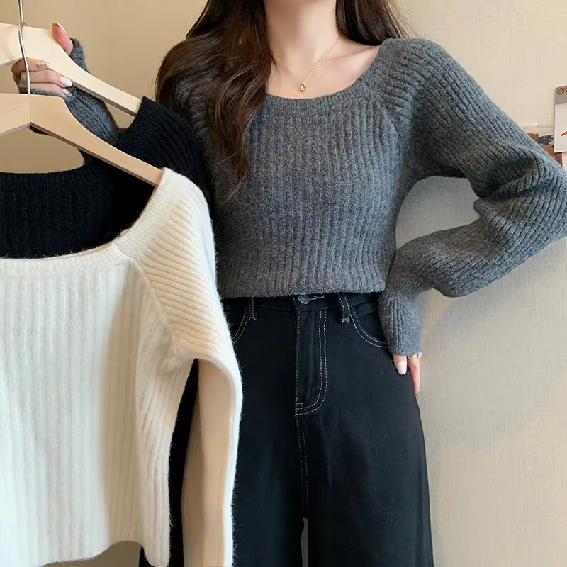 Pull à manches lanternes pour femme