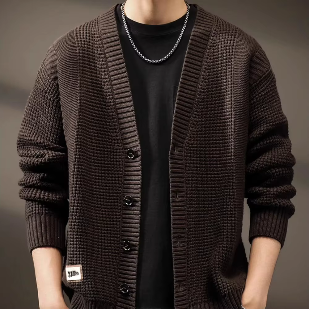 Combadt-Pull à Manches sulfpour Homme, Cardigan en Tricot de Documents Solides, Vêtements Populaires Coréens, Tricots en Cachemire Tissés, Vintage
