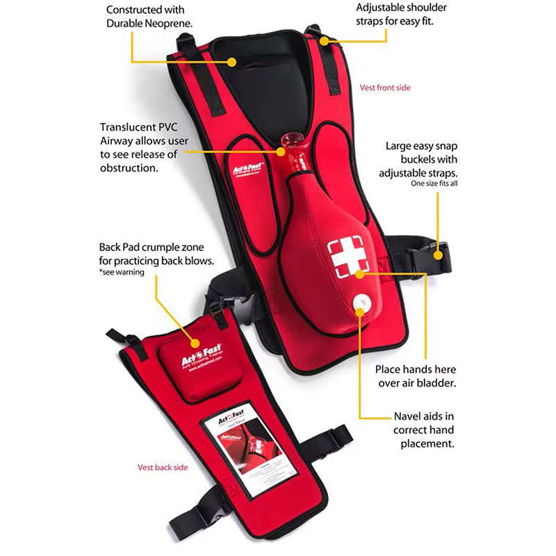 Gilet d'entraînement Heimlich pour l'entraînement d'urgence, l'éducation des enfants et de la recherche, modèle d'enseignement portable pour l'attaque cardiaque adulte