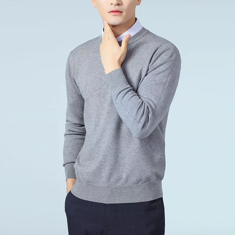 Pull en cachemire à col rond pour homme, nouvelle mode, chaud, manches longues, ample, tricoté, Business, haut décontracté, automne hiver