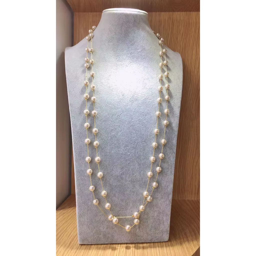 Collier de perles de Simulation multicouches pour femmes, longue chaîne de pull, nouveaux bijoux à la mode