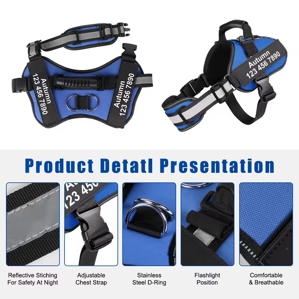 SFP-Glaçage Respirant et Réglable pour Chien, Patch pour Collier avec Nom, pour Animal de Compagnie Moyen et Grand