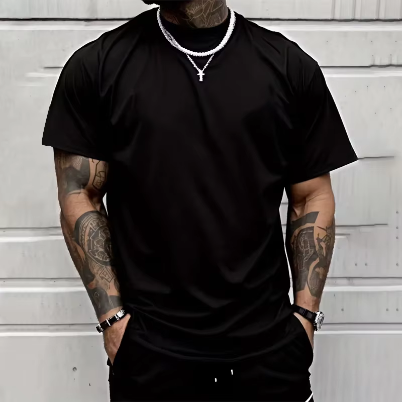T-shirt homme haute qualité 100% coton col rond manches courtes classique noir blanc couleur Pure t-shirts printemps été décontracté dessus frais