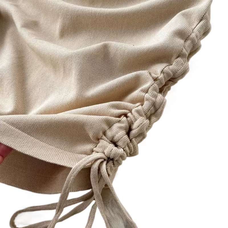Robe Courte Bleue à Col Halter pour Femme, Décorée d'Étoiles, en Maille Côtelée Extensible, Robe de Soirée Moulante avec Fronces Latérales et Cordon de Serrage