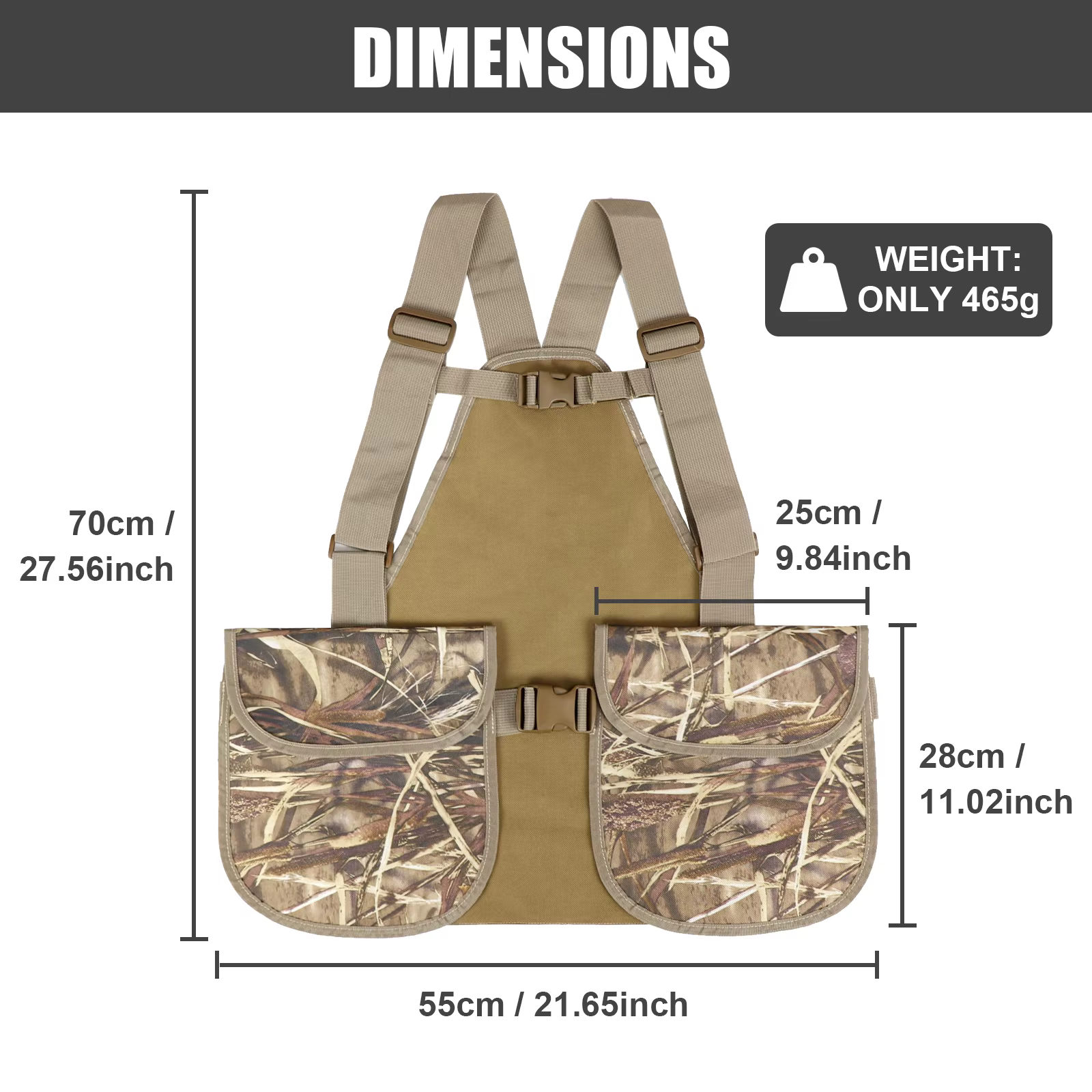 Gilet de camouflage pour la chasse et la pêche en plein air, adapté à différents environnements, avec des motifs de feuilles camouflage uniques