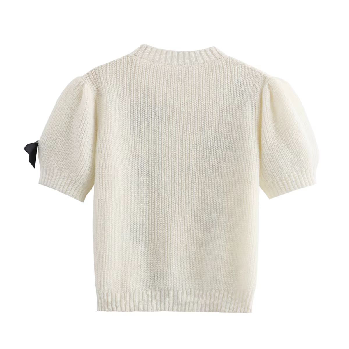Pull court de couleur unie pour femme