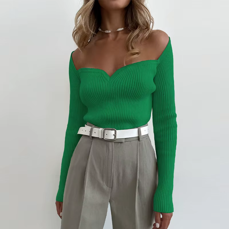 Pull en polyester bleu ciel et kaki bywindto élégant à bascule pour femmes automne hiver occasions spéciales