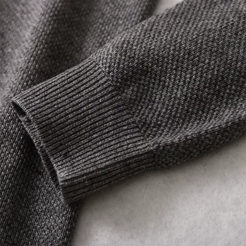 Pull en cachemire à col rond pour hommes, pull à manches longues, haut chaud, monochromatique, Mulberry Inj85%, L, XL, média, quotidien, 15%, Circ047