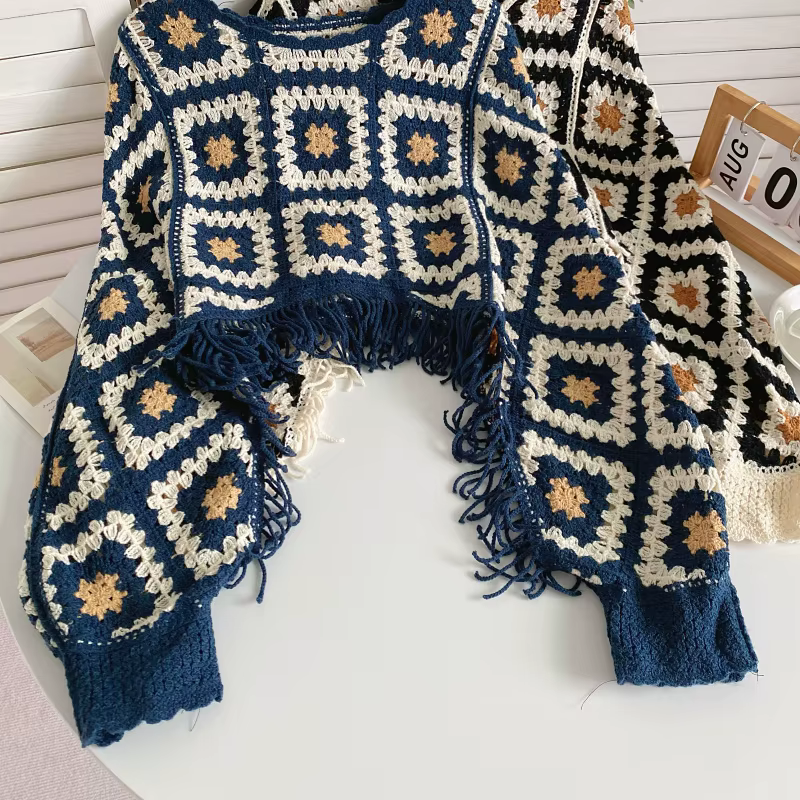 Granny – haut carré à franges