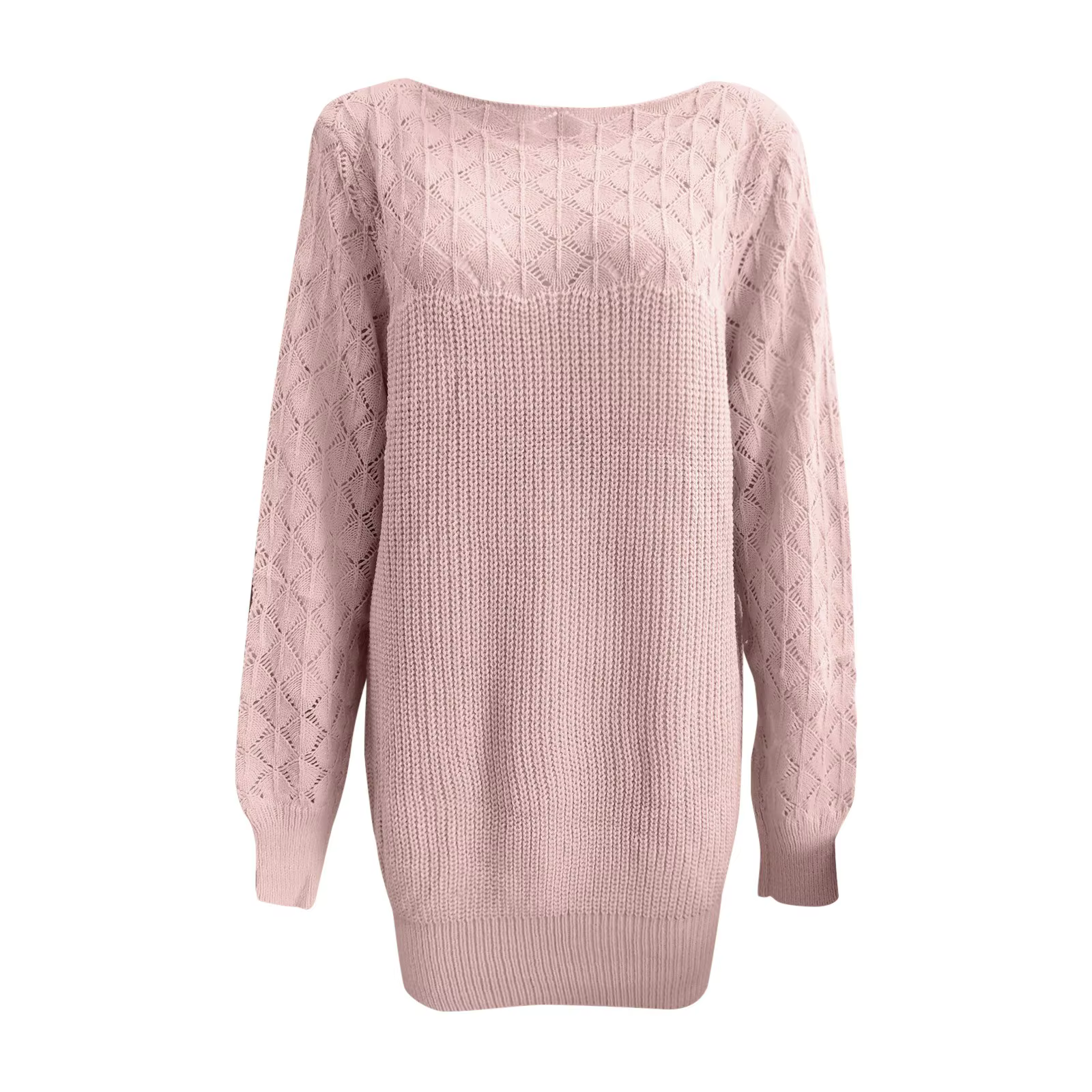 Robe pull légère polyester à manches longues pour femmes style décontracté ocasions spéciales été automne hiver
