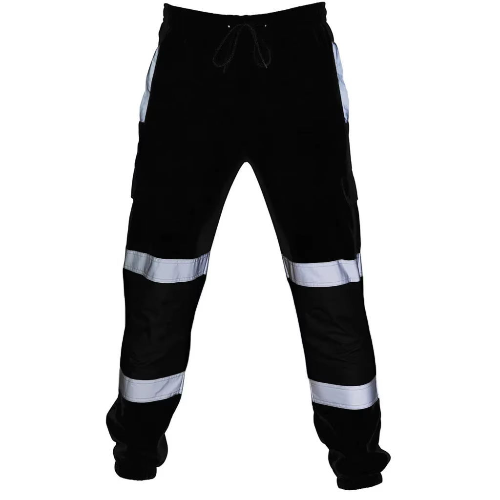 Pantalons de travail pour hommes, vêtements de travail en Patchwork, bas d'uniforme, pantalons de survêtement de sécurité, pantalons réfléchissants rayés, pantalons de Jogging amples pour hommes