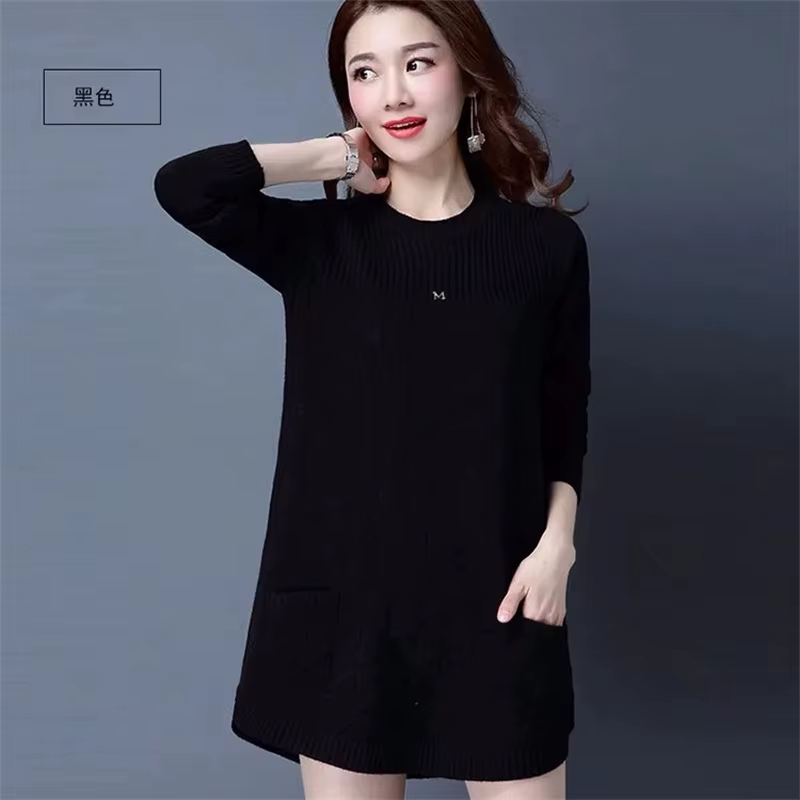 Nouvelles femmes pulls Long tricoté pull grande taille Femme printemps automne robe