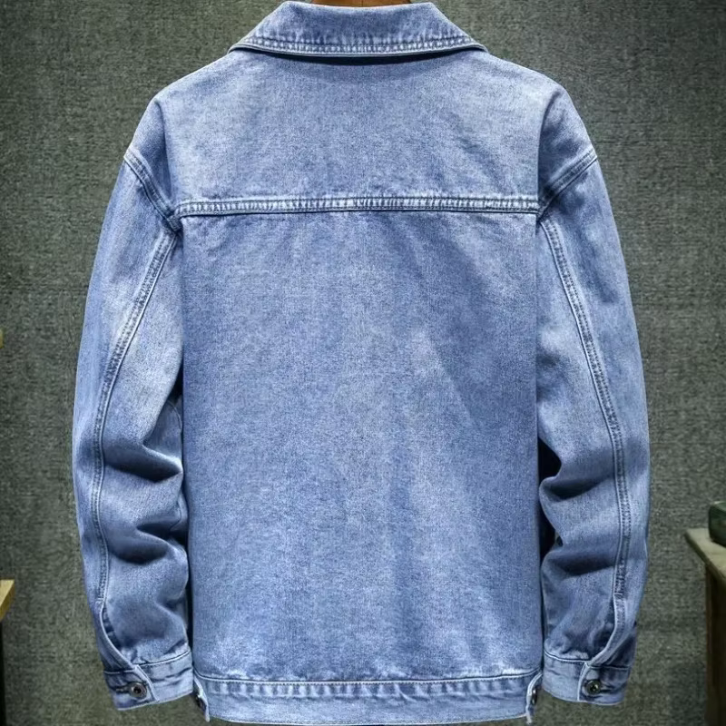 Vestes en jean cargo pour hommes, manteau en jean noir, vêtements à bas prix, tissu à bord, designer élastique, style coréen G, automne
