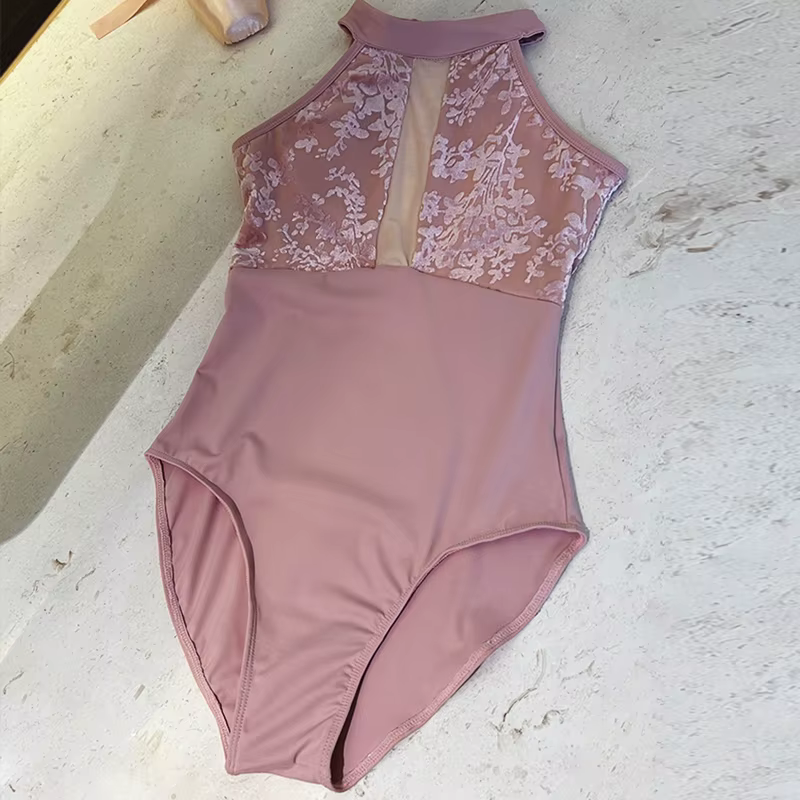 Robe moulante de danse enveloppante pour femmes, adaptée aux costumes de danse de corsage de ballet, avec fermetures éclair au dos et doublure de poitrine