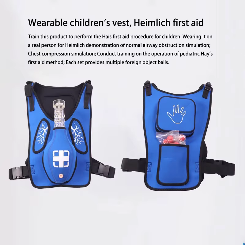 Gilet d'entraînement Heimlich pour l'entraînement d'urgence, l'éducation des enfants et de la recherche, modèle d'enseignement portable pour l'attaque cardiaque adulte