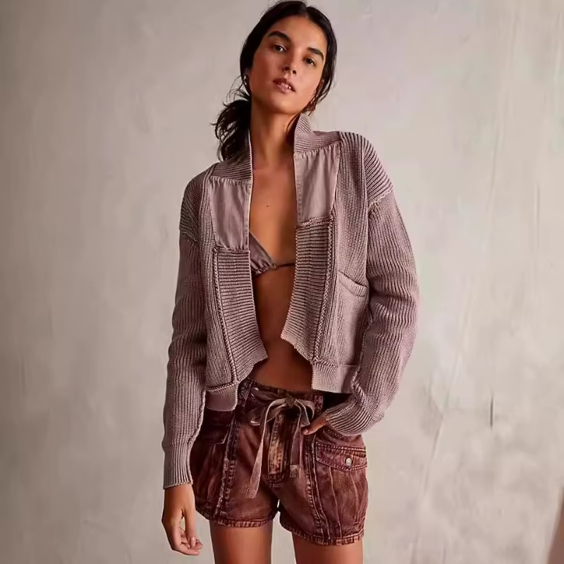 Pull épais et chaud pour femmes, style rétro épissage, design de couleur unie, automne hiver 2025 bywindto pour femmes occasions spéciales