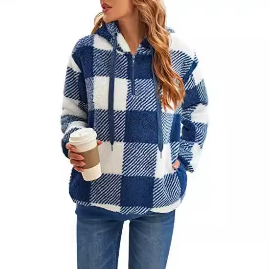 Sweat-shirts à carreaux pour femmes