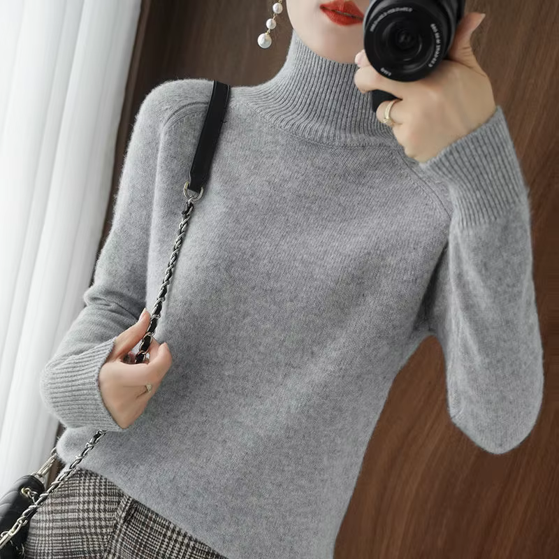 Pull en cachemire à col roulé pour femmes