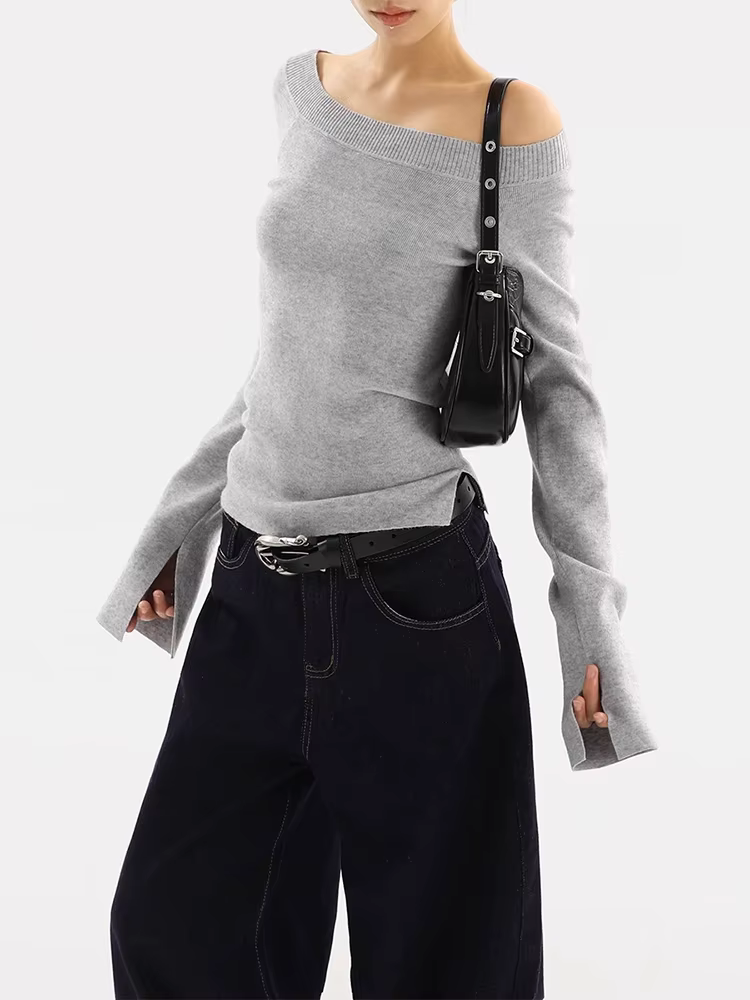 Pull à épaules dénudées pour femme