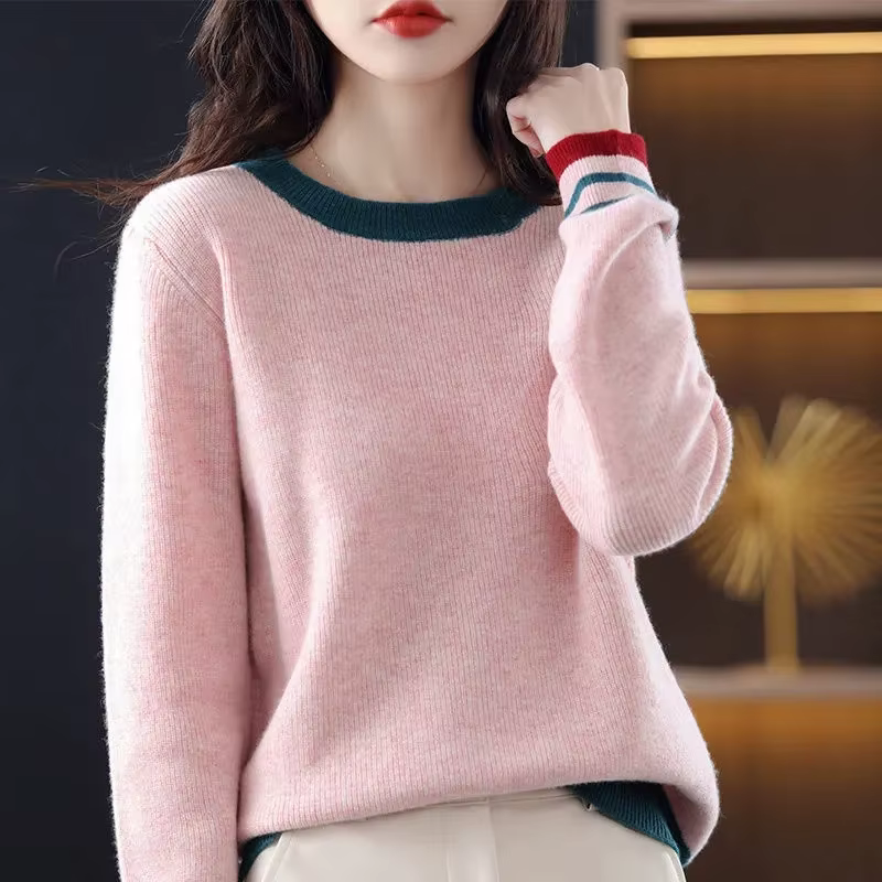 Pull à col rond coupe couvertes pour femmes