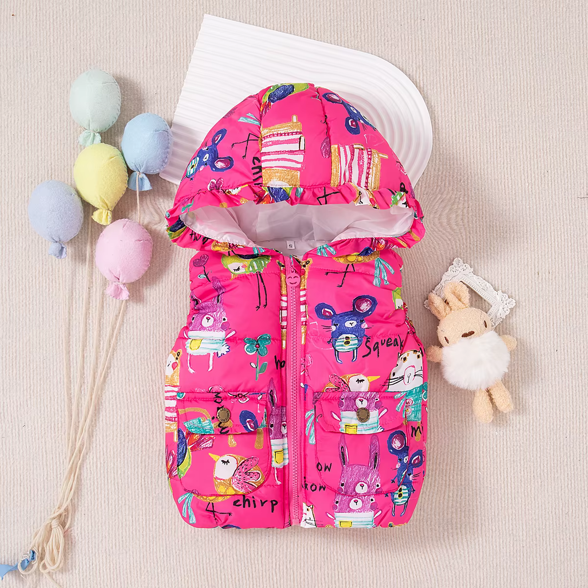 Gilets épais et chauds pour bébé garçon et fille, vêtements d'hiver à capuche avec graffitis colorés pour enfants de 6 mois à 3 ans, nouvelle collection