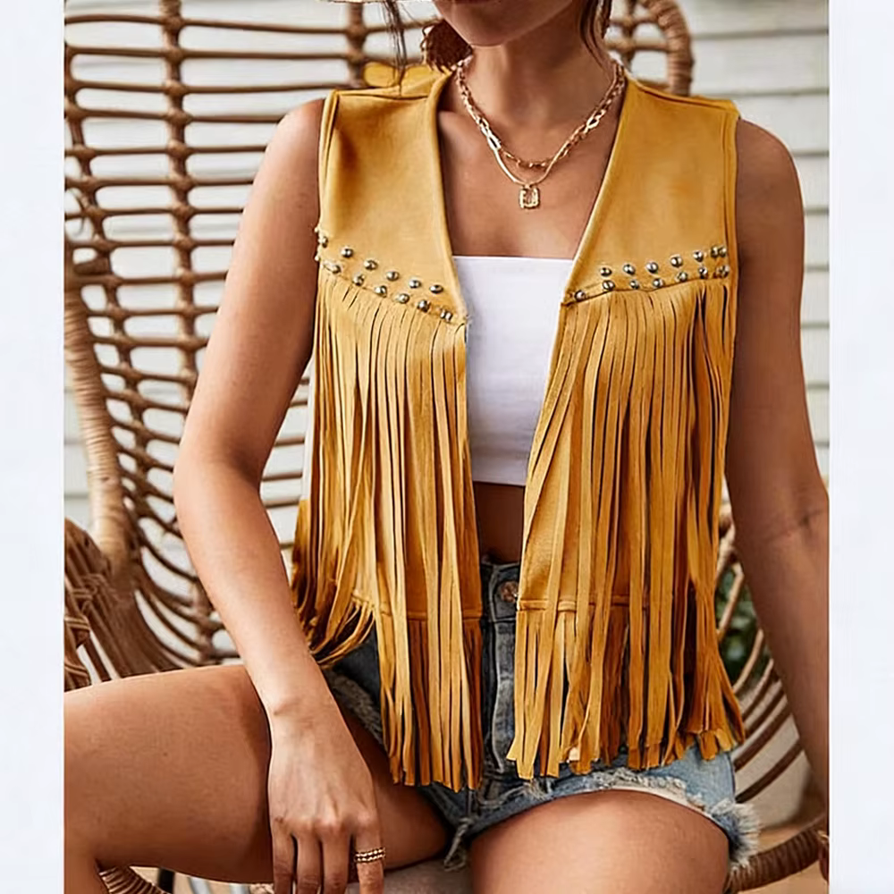 Gilet à franges pour femmes
