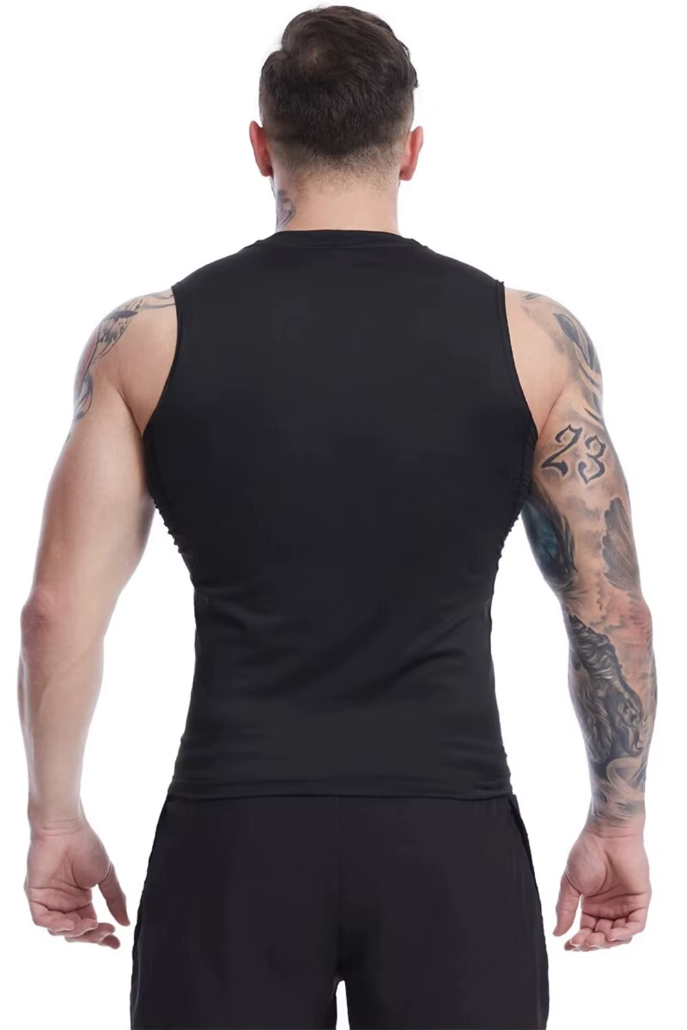 Gilet de course pour hommes, chemise d'été sans manches, gilet de compression élastique, haut pour hommes, gilet de fitness, gilet de sport d'entraînement
