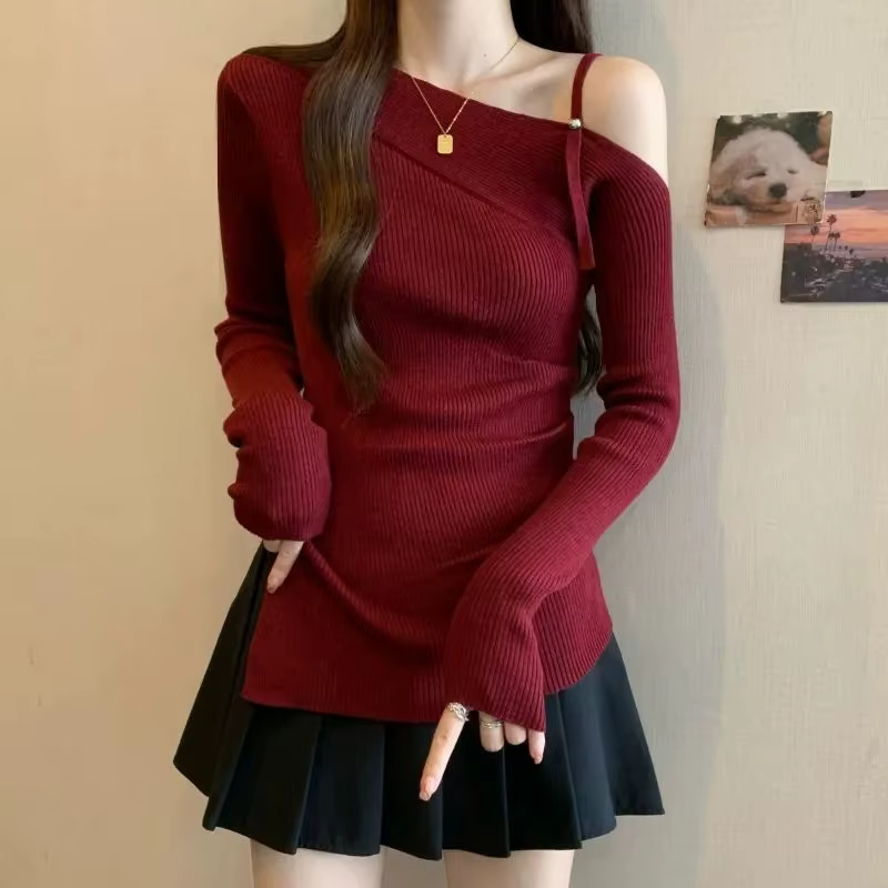 Pull à col incliné pour femmes
