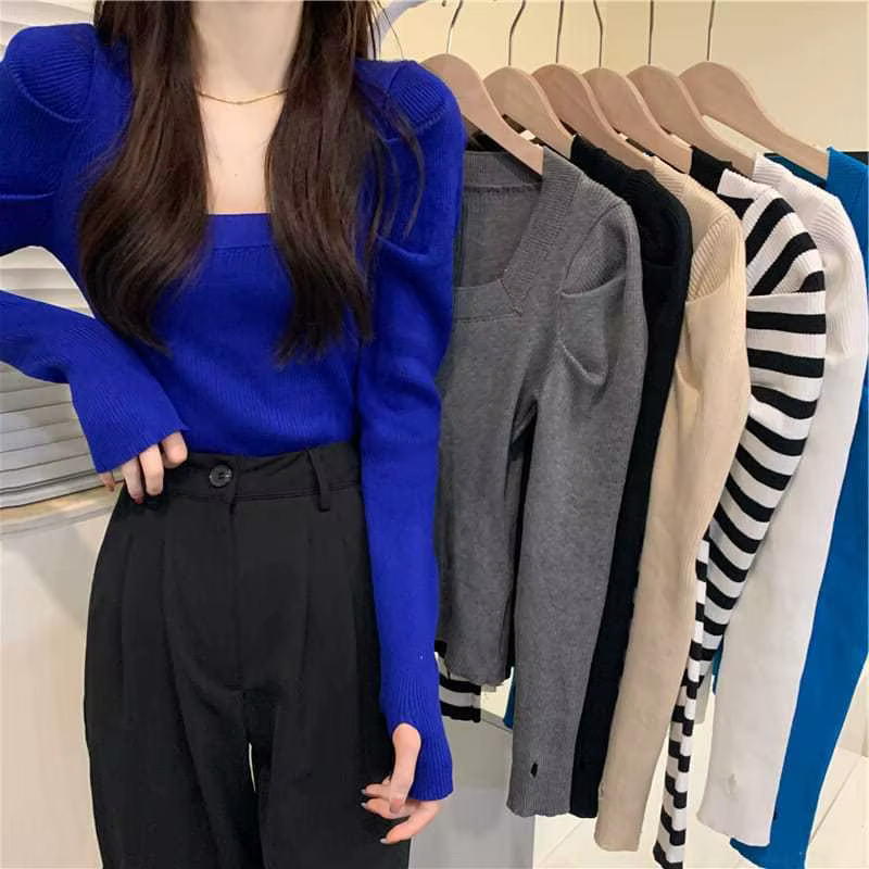 Pull tricoté à couche de Base de Style français pour femme