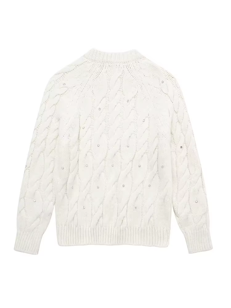 HH automne femme brillant huit brins tresse porter pull
